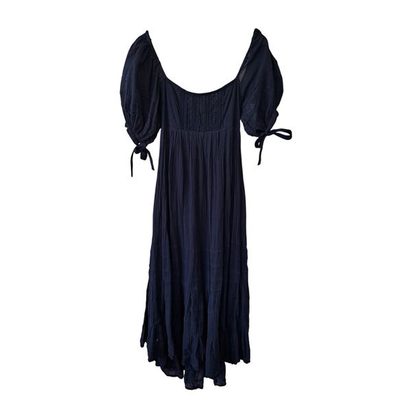 FREE PEOPLE Free People Let's Be Friends Midi Maxi Dress Small Black Open Back - Picture 11 of 14